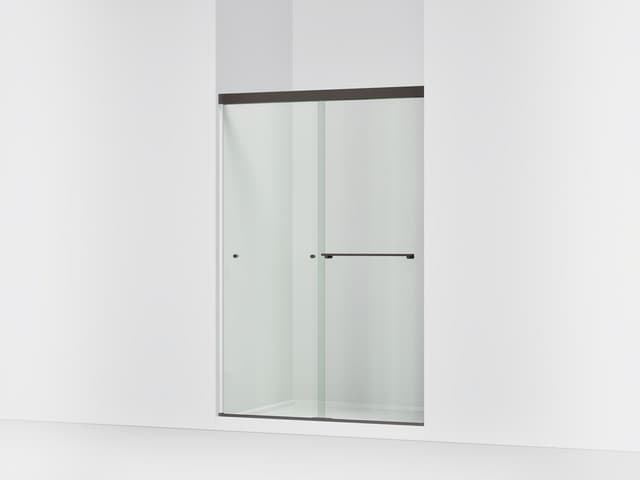 Kohler Revel Sliding shower door, 70'' H x 44-5/8 - 47-5/8'' W, with 1/4'' thick Crystal Clear glass - Anodized Dark Bronze