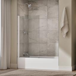 Aerie Bath screen, 56-15/16'' x 32'' W with 1/4'' thick Crystal Clear glass and square corner - image 2