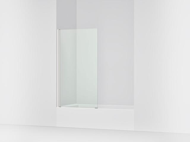 Aerie Bath screen, 56-15/16'' x 32'' W with 1/4'' thick Crystal Clear glass and square corner