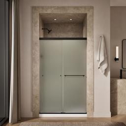 Revel Sliding shower door, 76'' H x 44-5/8 - 47-5/8'' W, with 5/16'' thick Frosted glass - image 4