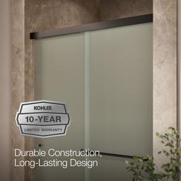 Revel Sliding shower door, 76'' H x 44-5/8 - 47-5/8'' W, with 5/16'' thick Frosted glass - image 9