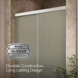 Revel Sliding shower door, 76'' H x 44-5/8 - 47-5/8'' W, with 5/16'' thick Frosted glass - image 9
