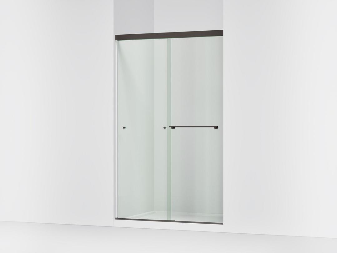 Kohler Revel Sliding shower door, 76'' H x 44-5/8 - 47-5/8'' W, with 5/16'' thick Crystal Clear glass - Anodized Dark Bronze by Kohler