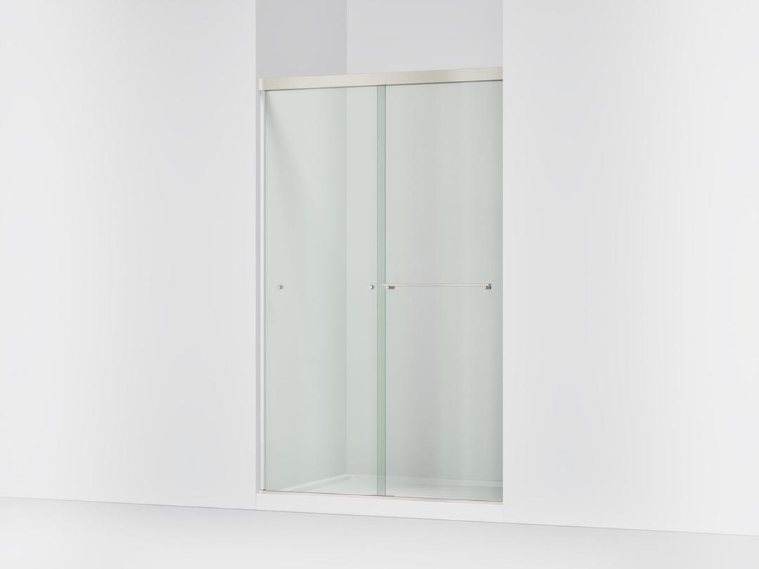 Kohler Revel Sliding shower door, 76'' H x 44-5/8 - 47-5/8'' W, with 5/16'' thick Crystal Clear glass - Anodized Brushed Nickel by Kohler