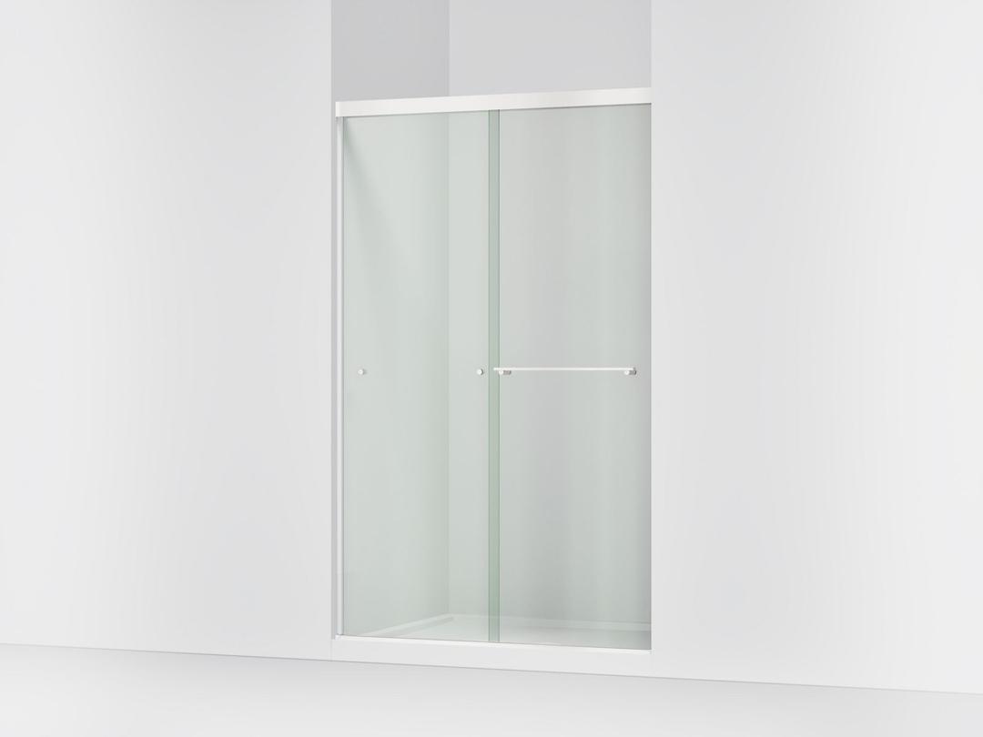 Kohler Revel Sliding shower door, 76'' H x 44-5/8 - 47-5/8'' W, with 5/16'' thick Crystal Clear glass - Bright Polished Silver by Kohler