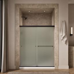 Revel Sliding shower door, 70'' H x 56-5/8 - 59-5/8'' W, with 1/4'' thick Frosted glass - image 4