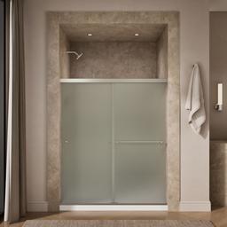 Kohler Revel Sliding shower door, 70'' H x 56-5/8 - 59-5/8'' W, with 1/4'' thick Frosted glass - Anodized Brushed Nickel - image 4