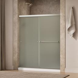 Kohler Revel Sliding shower door, 70'' H x 56-5/8 - 59-5/8'' W, with 1/4'' thick Frosted glass - Anodized Brushed Nickel - image 2