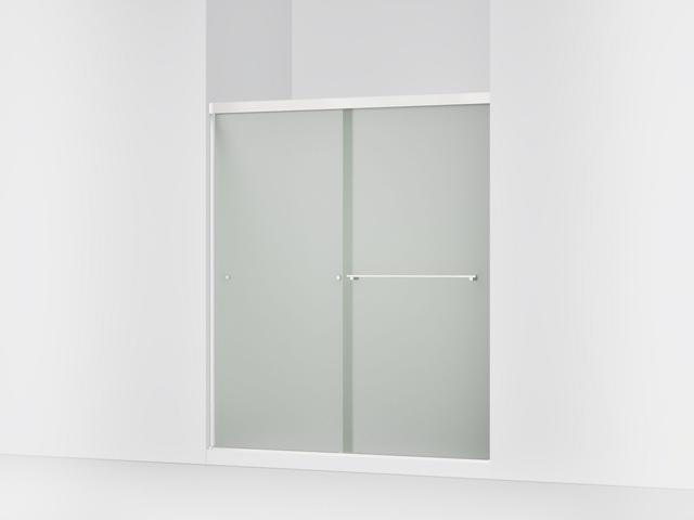 Revel Sliding shower door, 70'' H x 56-5/8 - 59-5/8'' W, with 1/4'' thick Frosted glass