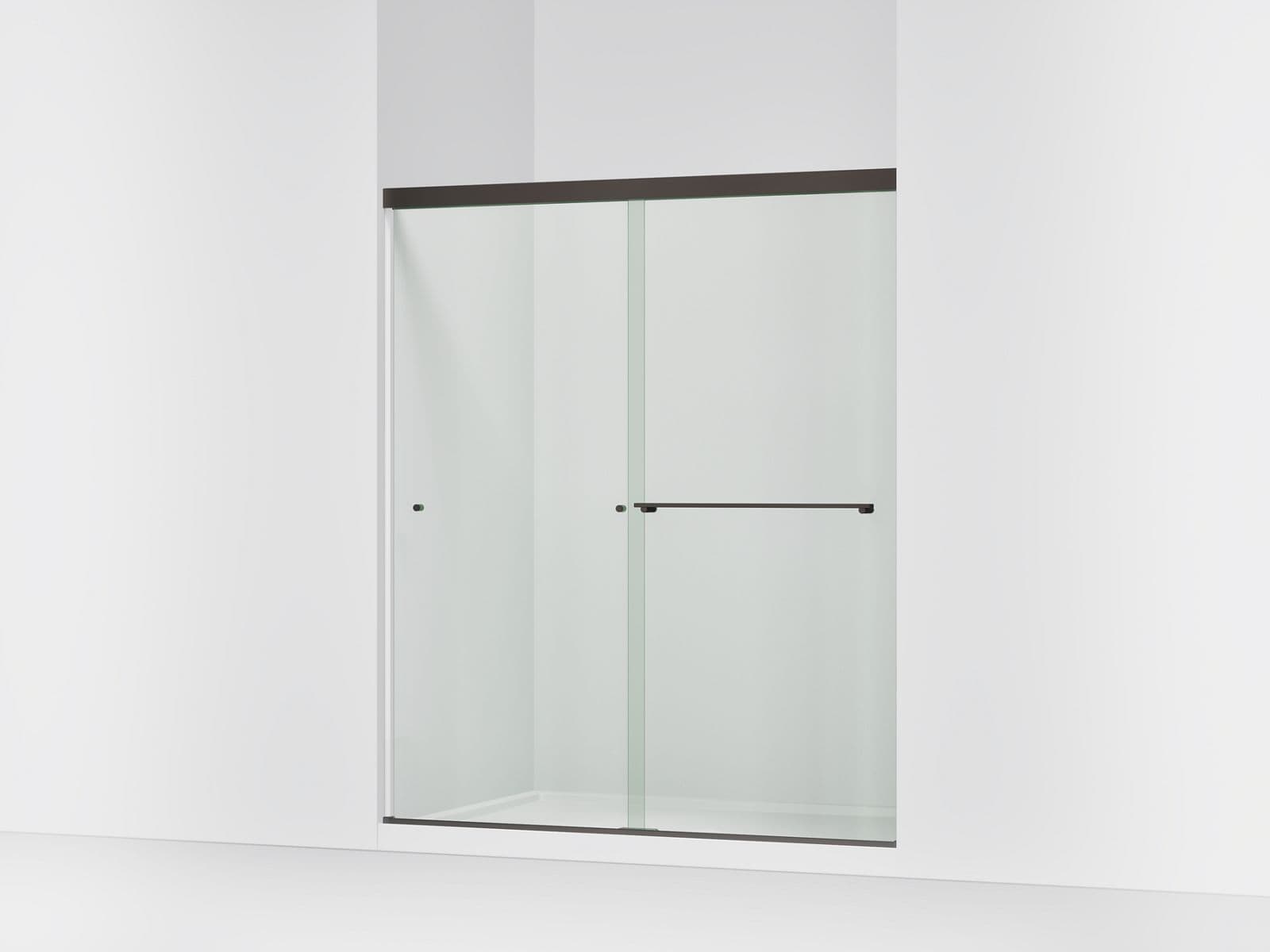 Kohler Revel Sliding shower door, 70'' H x 56-5/8 - 59-5/8'' W, with 5/16'' thick Crystal Clear glass - Anodized Dark Bronze by Kohler