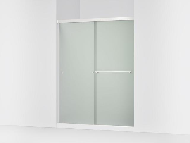 Revel Sliding shower door, 76'' H x 56-5/8 - 59-5/8'' W, with 5/16'' thick Frosted glass