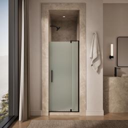 Kohler Revel Pivot shower door, 70'' H x 31-1/8 - 36'' W, with 1/4'' thick Frosted glass - Anodized Dark Bronze - image 4