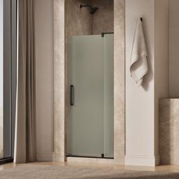 Kohler Revel Pivot shower door, 70'' H x 31-1/8 - 36'' W, with 1/4'' thick Frosted glass - Anodized Dark Bronze - image 2