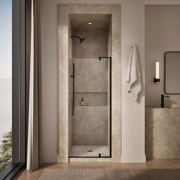 Kohler Revel Pivot shower door, 70'' H x 31-1/8 - 36'' W, with 1/4'' thick Crystal Clear glass - Anodized Dark Bronze - image 4