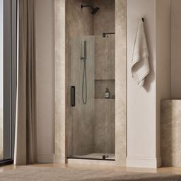 Kohler Revel Pivot shower door, 70'' H x 31-1/8 - 36'' W, with 1/4'' thick Crystal Clear glass - Anodized Dark Bronze - image 2