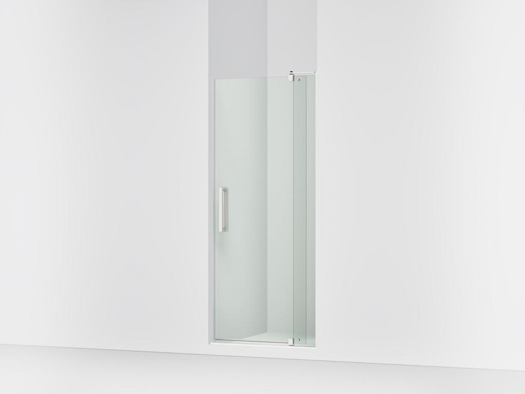 Kohler Revel Pivot shower door, 70'' H x 27-5/16 - 31-1/8'' W, with 1/4'' thick Crystal Clear glass - Bright Polished Silver by Kohler