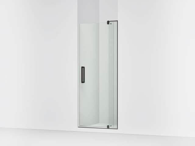 Kohler Revel Pivot shower door, 74'' H x 27-5/16 - 31-1/8'' W, with 5/16'' thick Crystal Clear glass - Anodized Dark Bronze