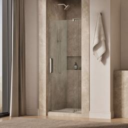 Kohler Revel Pivot shower door, 74'' H x 31-1/8 - 36'' W, with 5/16'' thick Crystal Clear glass - Anodized Brushed Nickel - image 2