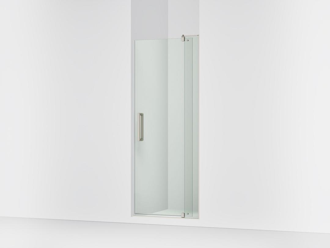 Kohler Revel Pivot shower door, 74'' H x 31-1/8 - 36'' W, with 5/16'' thick Crystal Clear glass - Anodized Brushed Nickel by Kohler