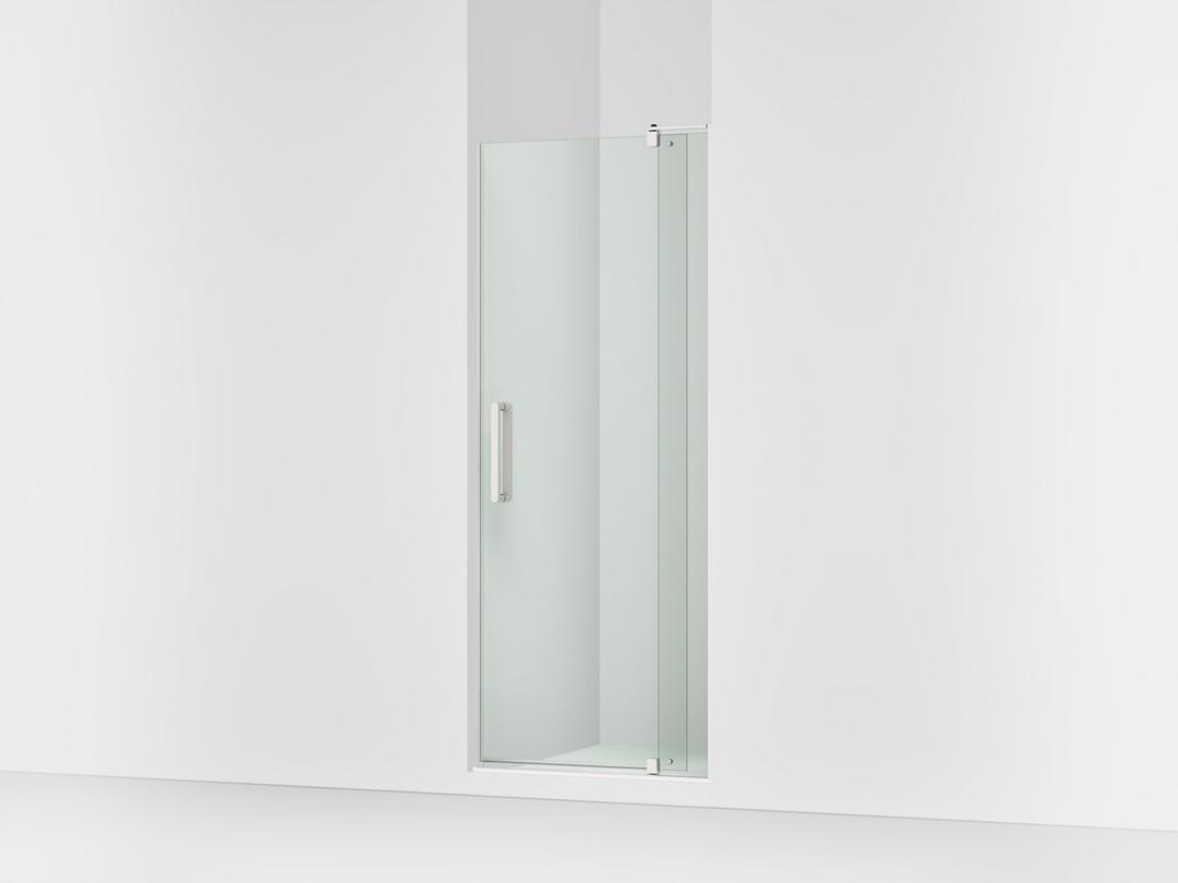 Kohler Revel Pivot shower door, 74'' H x 31-1/8 - 36'' W, with 5/16'' thick Crystal Clear glass - Bright Polished Silver by Kohler
