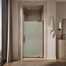 Kohler Revel Pivot shower door, 70'' H x 35-1/8 - 40'' W, with 5/16'' thick Frosted glass - Anodized Dark Bronze - image 4