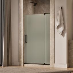 Kohler Revel Pivot shower door, 70'' H x 35-1/8 - 40'' W, with 5/16'' thick Frosted glass - Anodized Dark Bronze - image 2