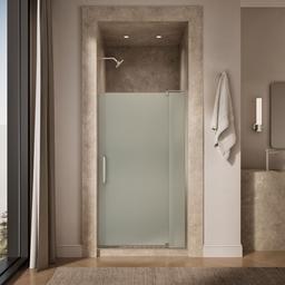 Kohler Revel Pivot shower door, 70'' H x 39-1/8 - 44'' W, with 5/16'' thick Frosted glass - Anodized Brushed Nickel - image 4