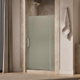 Kohler Revel Pivot shower door, 70'' H x 39-1/8 - 44'' W, with 5/16'' thick Frosted glass - Anodized Brushed Nickel - image 2