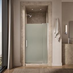 Kohler Revel Pivot shower door, 70'' H x 35-1/8 - 40'' W, with 5/16'' thick Frosted glass - Bright Polished Silver - image 4