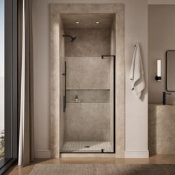 Kohler Revel Pivot shower door, 70'' H x 35-1/8 - 40'' W, with 5/16'' thick Crystal Clear glass - Anodized Dark Bronze - image 4