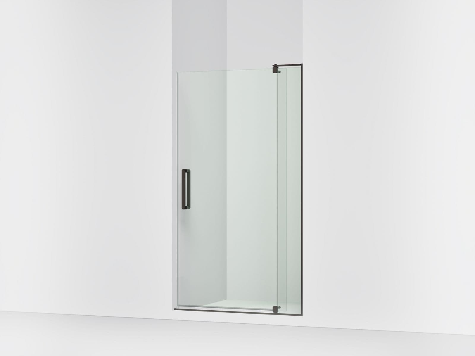 Kohler Revel Pivot shower door, 70'' H x 35-1/8 - 40'' W, with 5/16'' thick Crystal Clear glass - Anodized Dark Bronze by Kohler