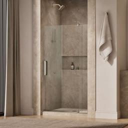 Kohler Revel Pivot shower door, 70'' H x 39-1/8 - 44'' W, with 5/16'' thick Crystal Clear glass - Anodized Brushed Nickel - image 2