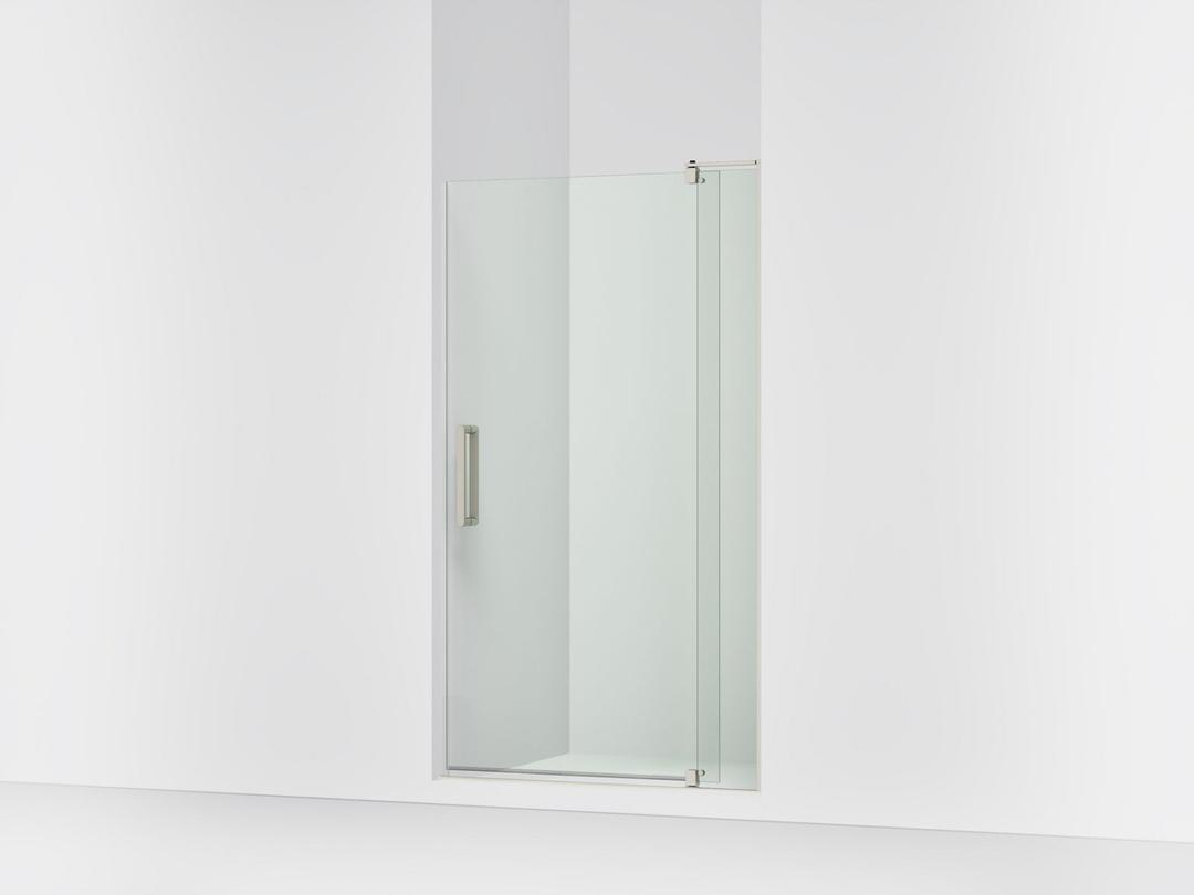 Kohler Revel Pivot shower door, 70'' H x 39-1/8 - 44'' W, with 5/16'' thick Crystal Clear glass - Anodized Brushed Nickel by Kohler