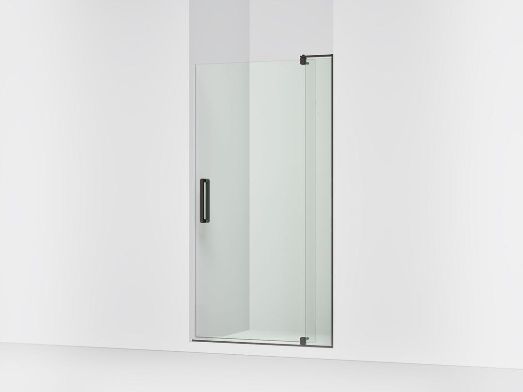 Kohler Revel Pivot shower door, 74'' H x 35-1/8 - 40'' W, with 5/16'' thick Crystal Clear glass - Anodized Dark Bronze by Kohler