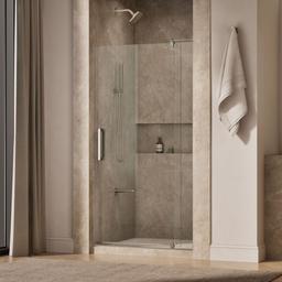 Kohler Revel Pivot shower door, 74'' H x 39-1/8 - 44'' W, with 5/16'' thick Crystal Clear glass - Anodized Brushed Nickel - image 2