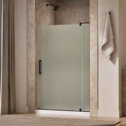 Kohler Revel Pivot shower door, 70'' H x 43-1/8 - 48'' W, with 5/16'' thick Frosted glass - Anodized Dark Bronze - image 2