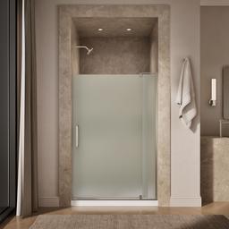 Kohler Revel Pivot shower door, 70'' H x 43-1/8 - 48'' W, with 5/16'' thick Frosted glass - Anodized Brushed Nickel - image 4
