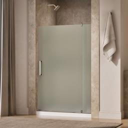 Kohler Revel Pivot shower door, 70'' H x 43-1/8 - 48'' W, with 5/16'' thick Frosted glass - Anodized Brushed Nickel - image 2