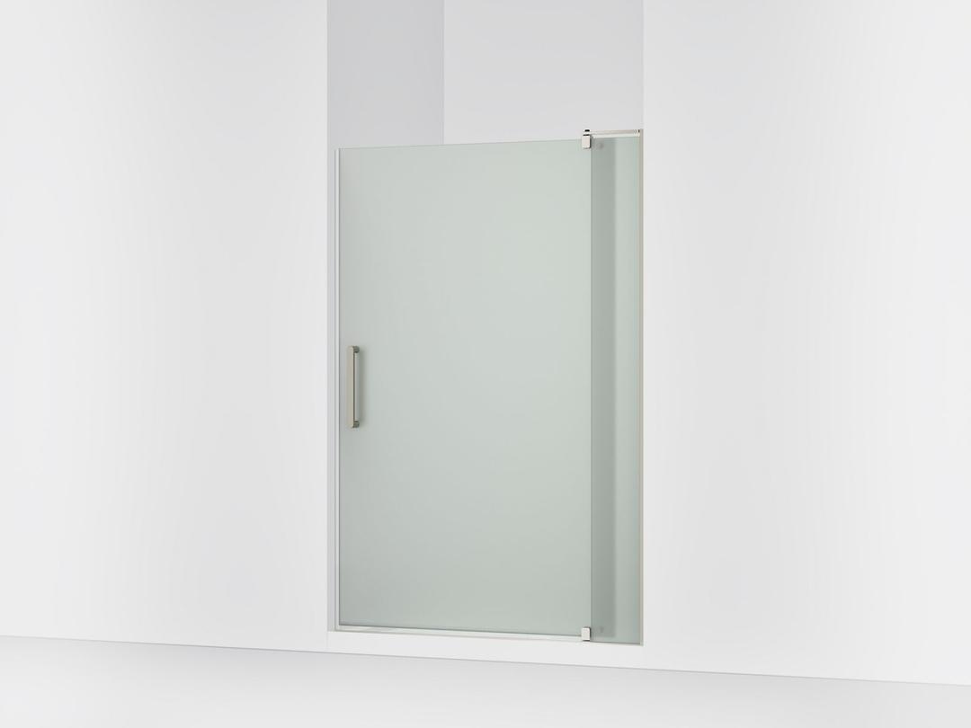 Kohler Revel Pivot shower door, 70'' H x 43-1/8 - 48'' W, with 5/16'' thick Frosted glass - Anodized Brushed Nickel by Kohler