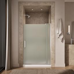 Kohler Revel Pivot shower door, 70'' H x 43-1/8 - 48'' W, with 5/16'' thick Frosted glass - Bright Polished Silver - image 4
