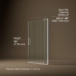 Kohler | Revel | Pivot Shower Door - Bright Polished Silver - image 3