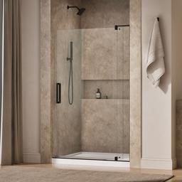 Kohler Revel Pivot shower door, 74'' H x 43-1/8 - 48'' W, with 5/16'' thick Crystal Clear glass - Anodized Dark Bronze - image 2