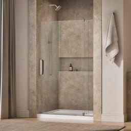 Kohler Revel Pivot shower door, 74'' H x 43-1/8 - 48'' W, with 5/16'' thick Crystal Clear glass - Anodized Brushed Nickel - image 2