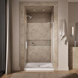 Kohler Revel Pivot shower door, 74'' H x 43-1/8 - 48'' W, with 5/16'' thick Crystal Clear glass - Bright Polished Silver - image 4