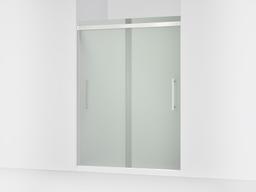 Kohler Pleat Frameless sliding shower door, 79-1/16'' H x 54-5/8 - 59-5/8'' W, with 5/16'' thick Frosted glass - Bright Polished Silver - image 1