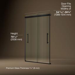 Kohler | Pleat | Sliding Shower Door - Matte Black - image 3