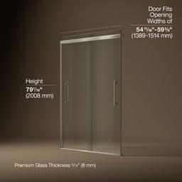 Kohler | Pleat | Sliding Shower Door - Anodized Brushed Nickel - image 3
