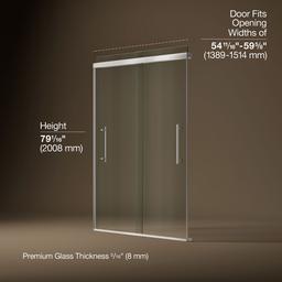 Kohler | Pleat | Sliding Shower Door - Bright Polished Silver - image 3