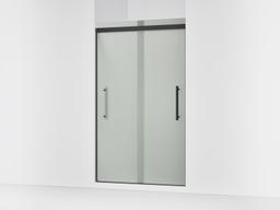 Kohler Pleat Frameless sliding shower door, 79-1/16'' H x 44-5/8 - 47-5/8'' W, with 5/16'' thick Frosted glass - Matte Black - image 1