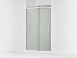 Kohler Pleat Frameless sliding shower door, 79-1/16'' H x 44-5/8 - 47-5/8'' W, with 5/16'' thick Frosted glass - Anodized Brushed Nickel - image 1